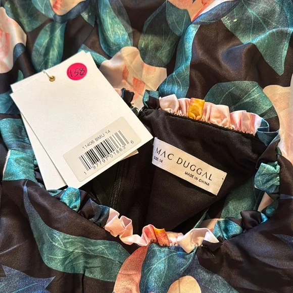 MAC DUGGAL
High Neck Floral Babydoll Long Dress - Picture 12 of 15